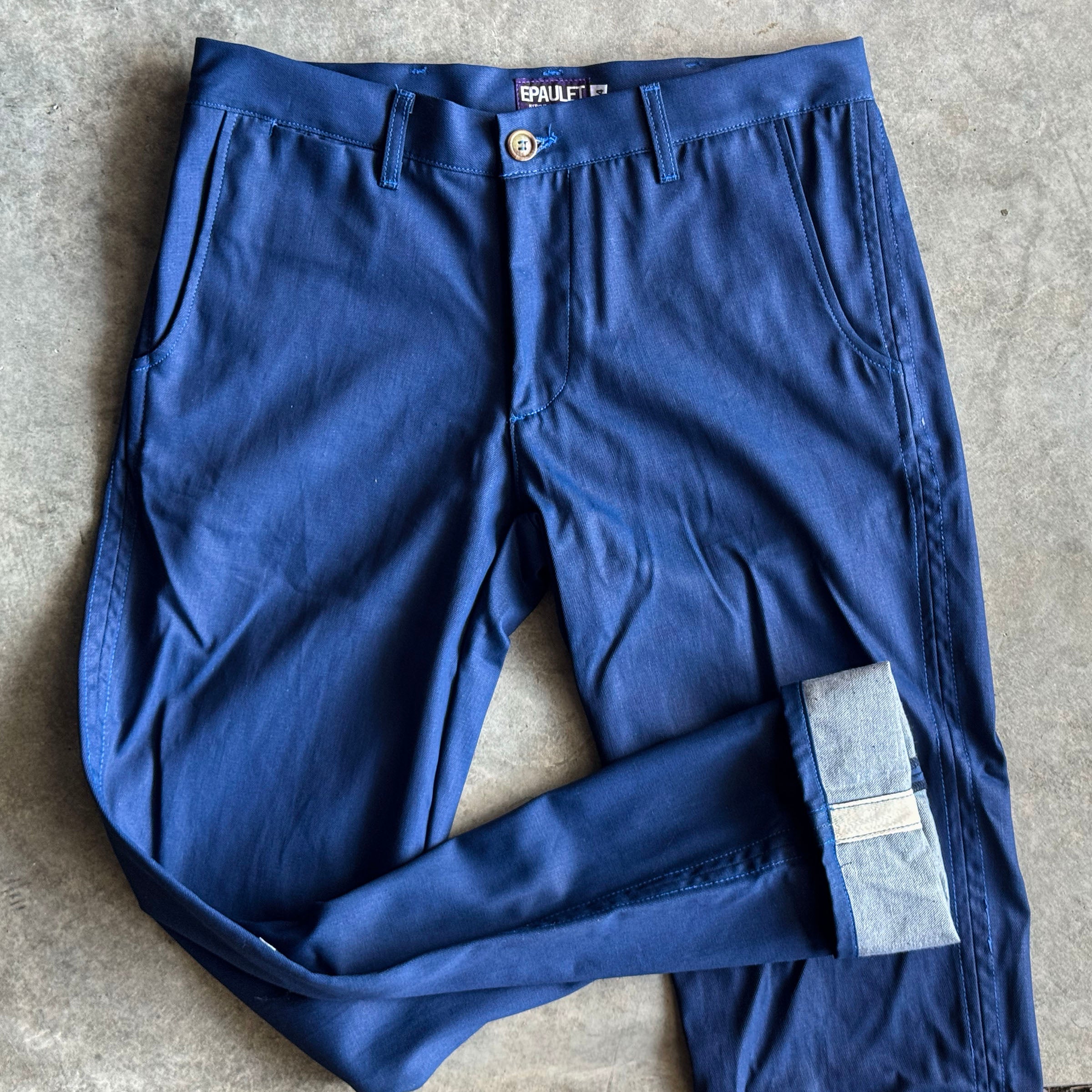 Rivet Chino Cobalt Blue 10.5oz Twill Sz 32