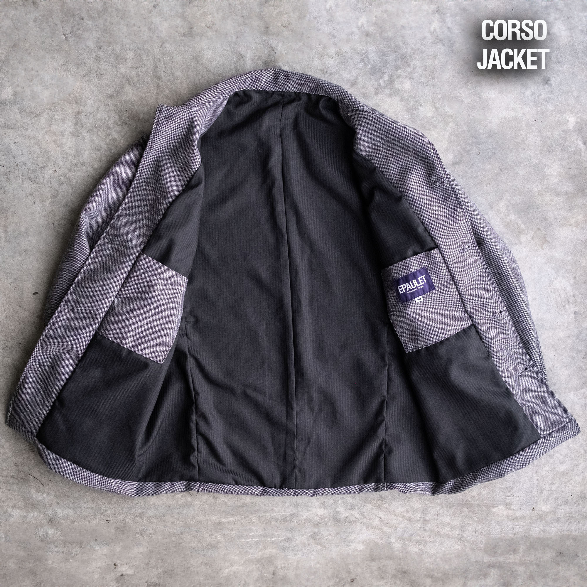Custom Doyle, Sinclair & Corso Jackets Storm Grey Sashiko