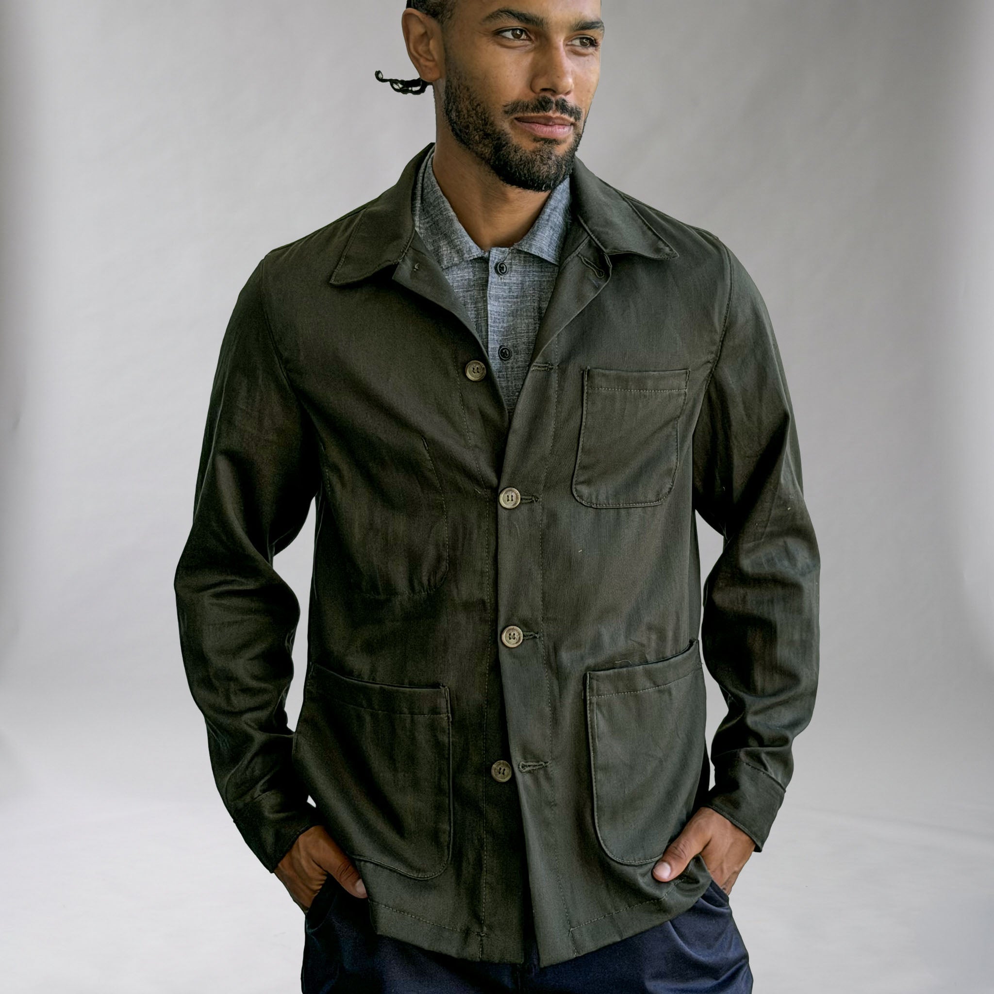 Doyle Jacket Olive Cotton Tropical Twill
