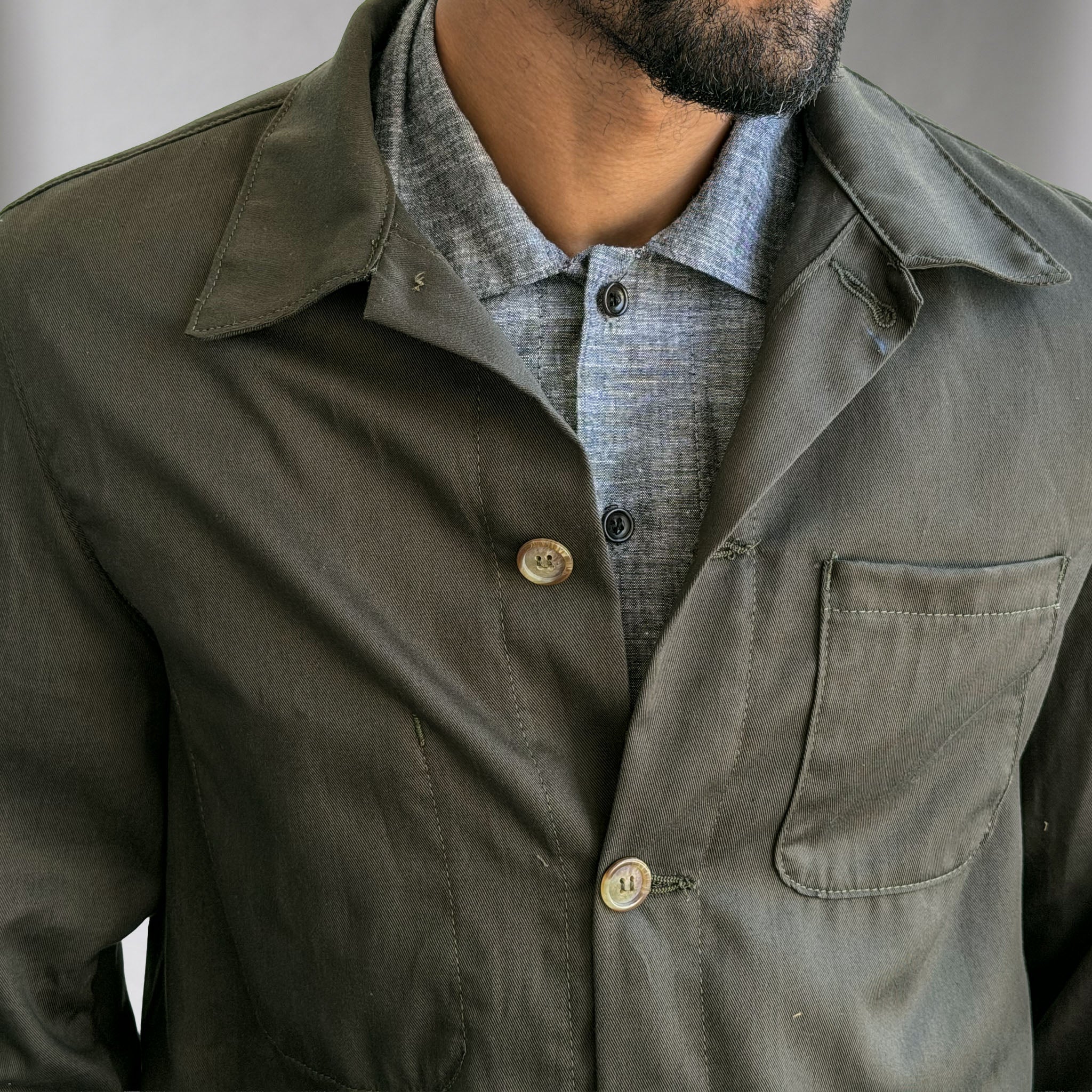 Doyle Jacket Olive Cotton Tropical Twill