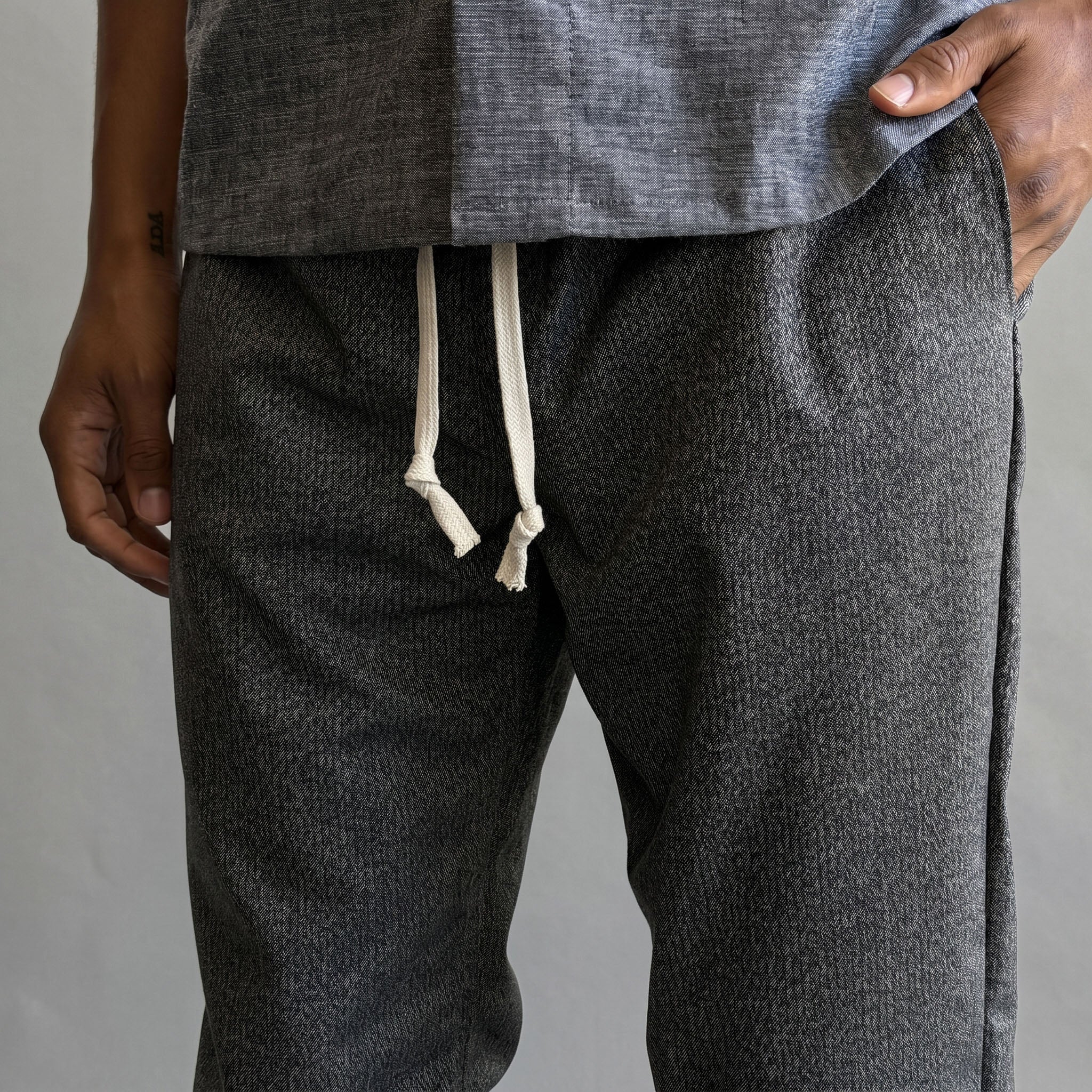 Laidback Pant Crosshatch Washable Grey Wool