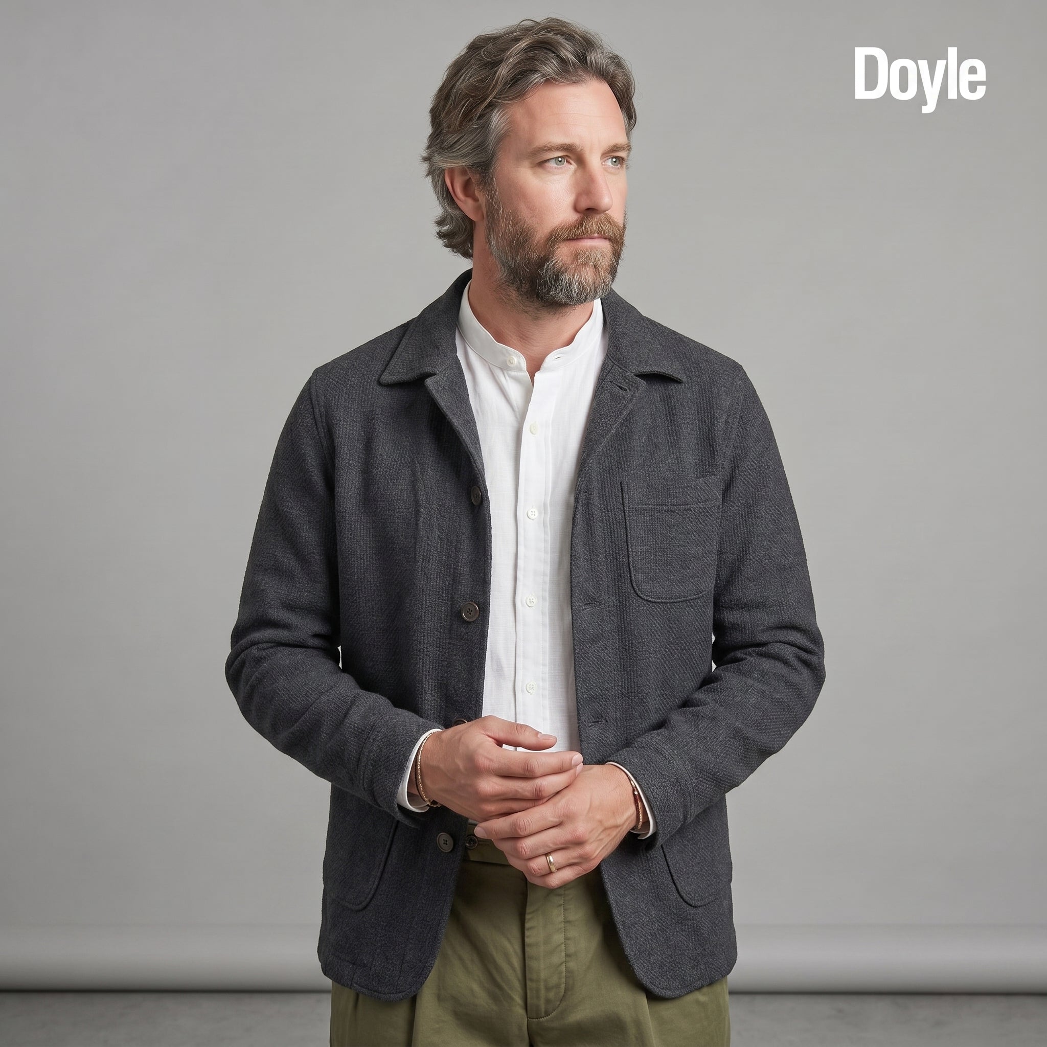 Custom Doyle, Sinclair & Corso Jackets Storm Grey Sashiko