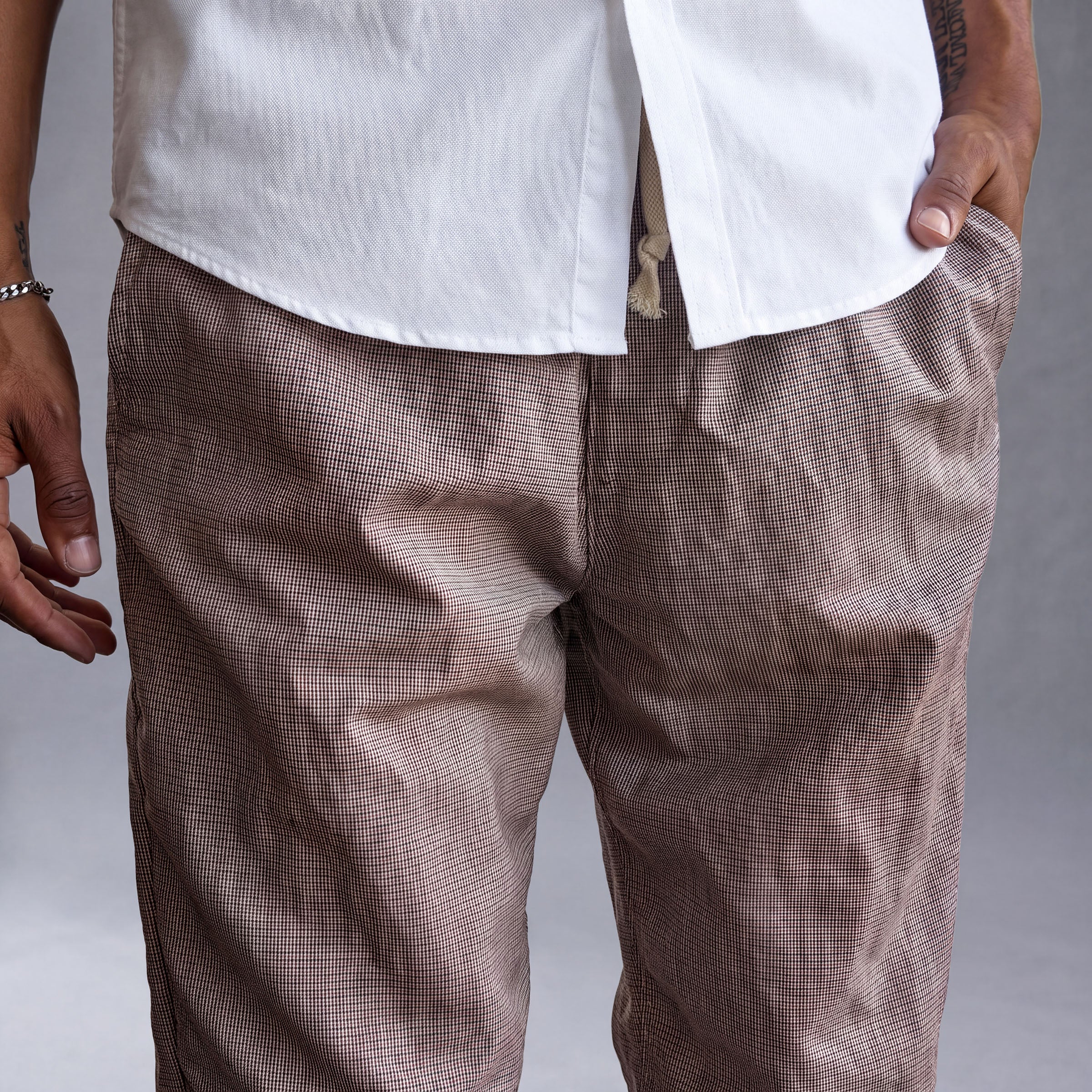 Laidback Pant Micro Guncheck Linen