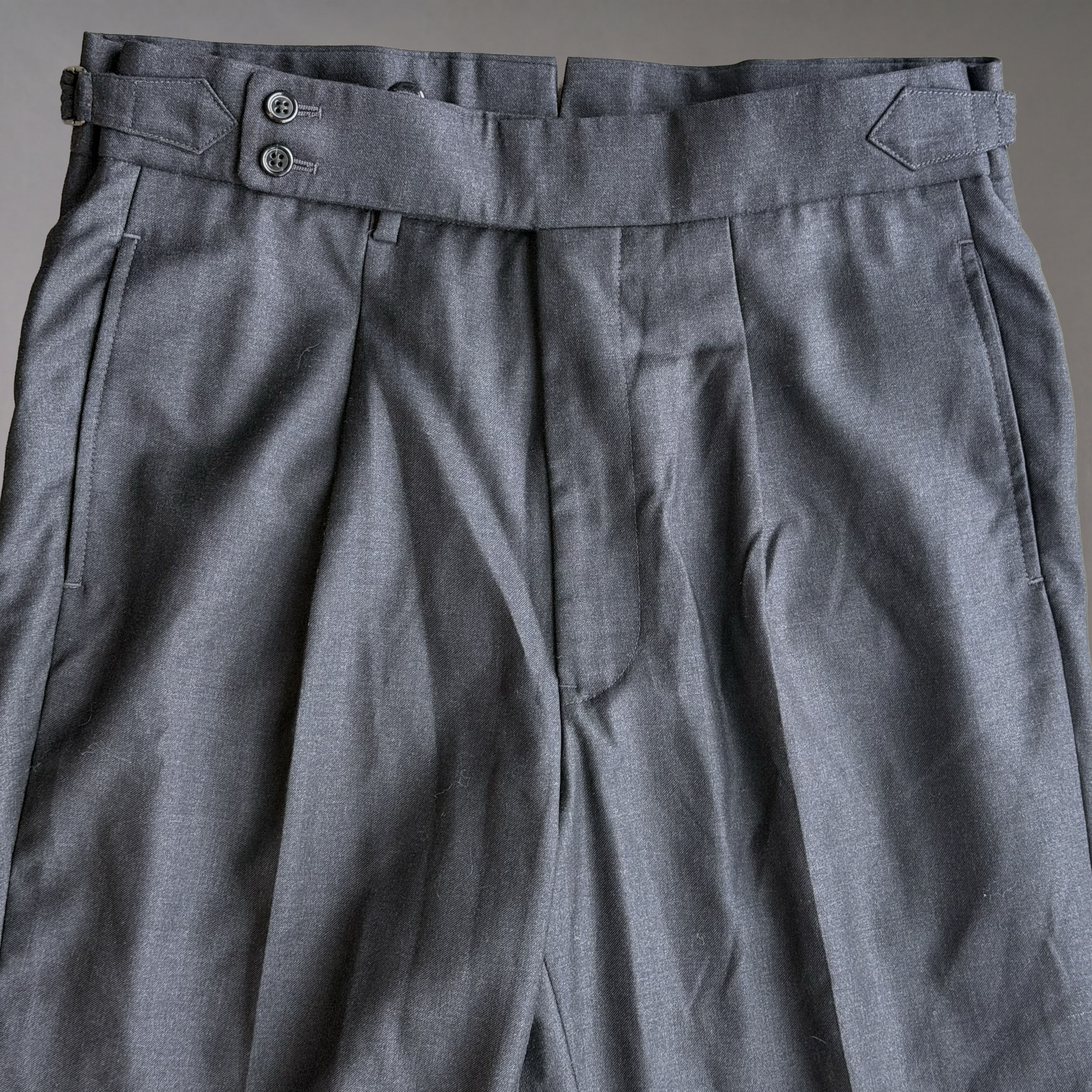 Sample: Nico Trousers in Super 150s Charcoal Dress Wool Sz 33