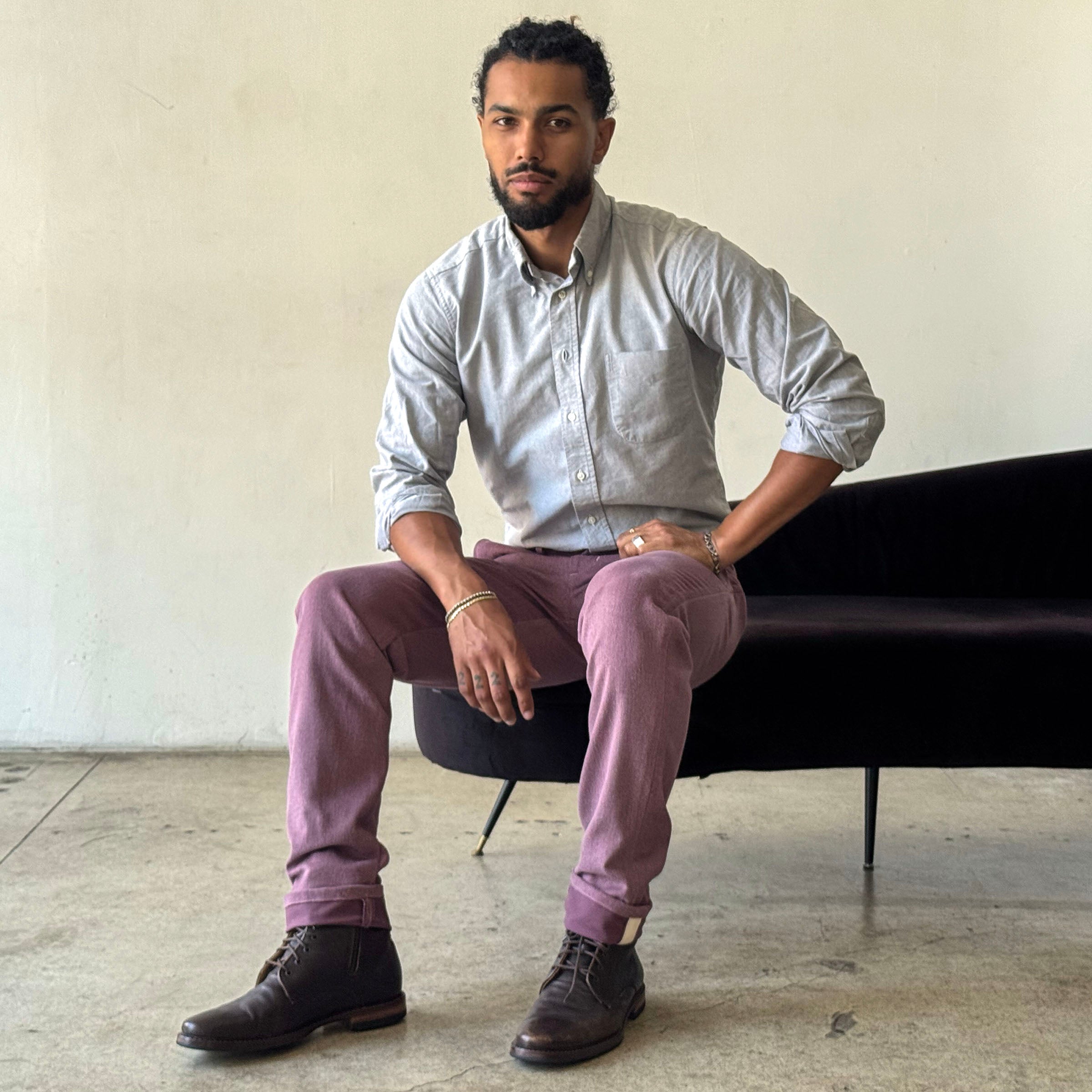 Rivet Chino Dusty Rose 11oz Brushed Cavalry Twill Sz 33