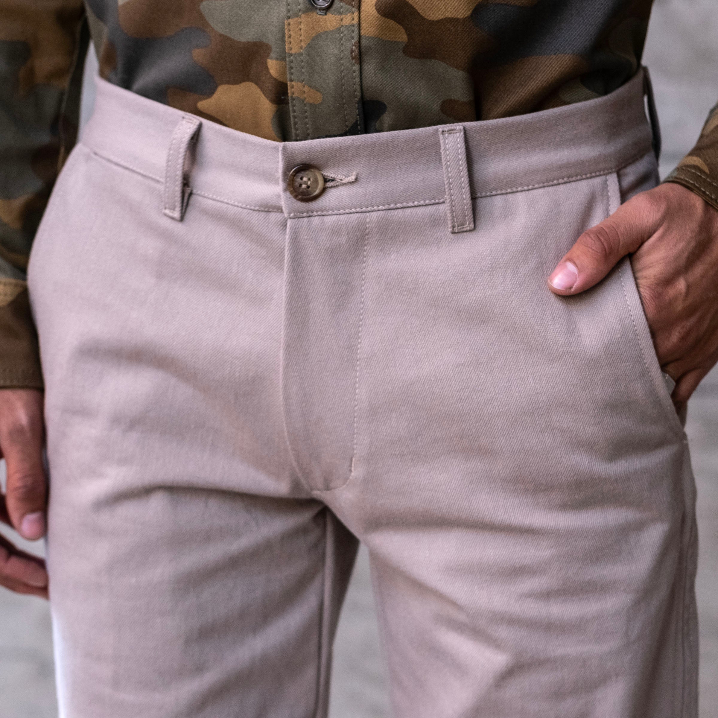 Rivet Chino Washed Khaki 10oz Howitzer Twill Sz 36