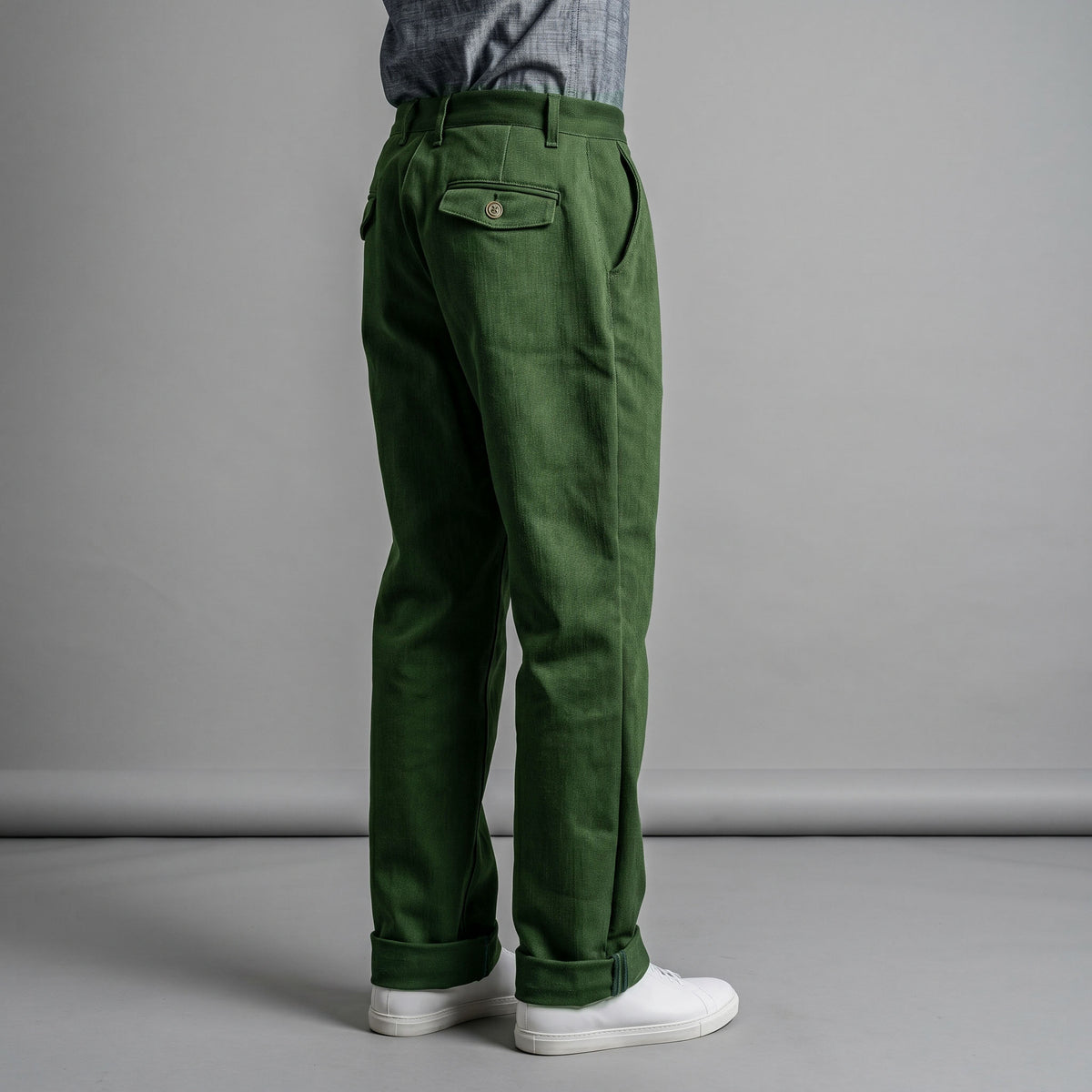 Fairfax Easy Fit Chinos Dyed Forest Twill Sz 36
