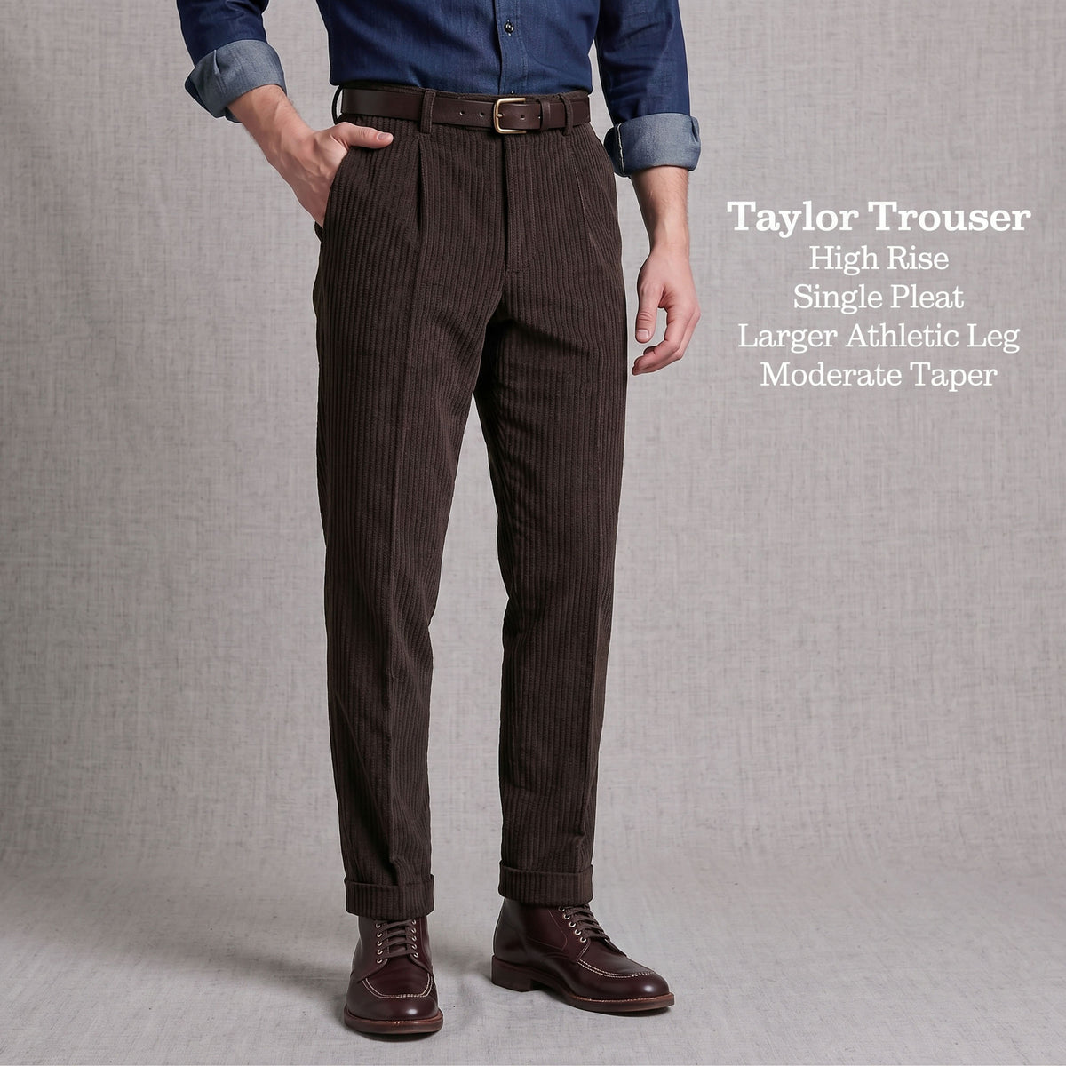 Custom Trousers in Mid-Weight Italian Cotton Corduroy