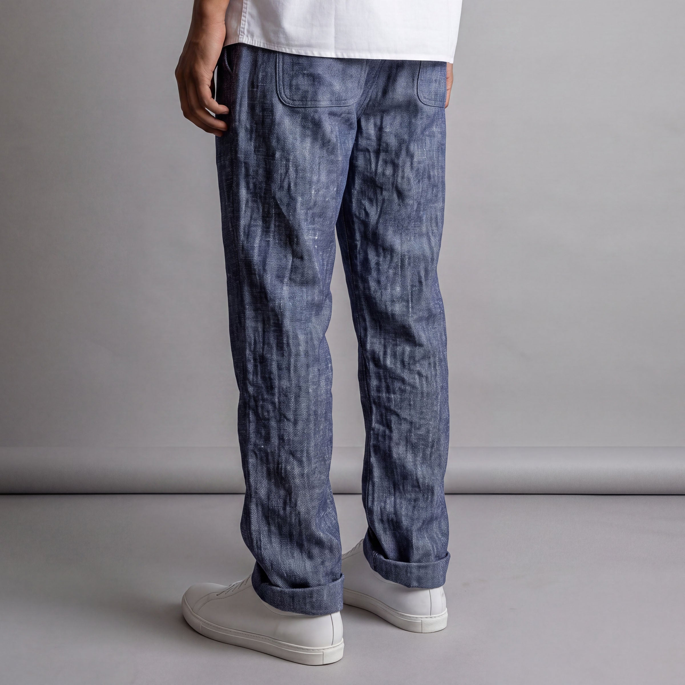Laidback Pant Albini Navy Delave Linen