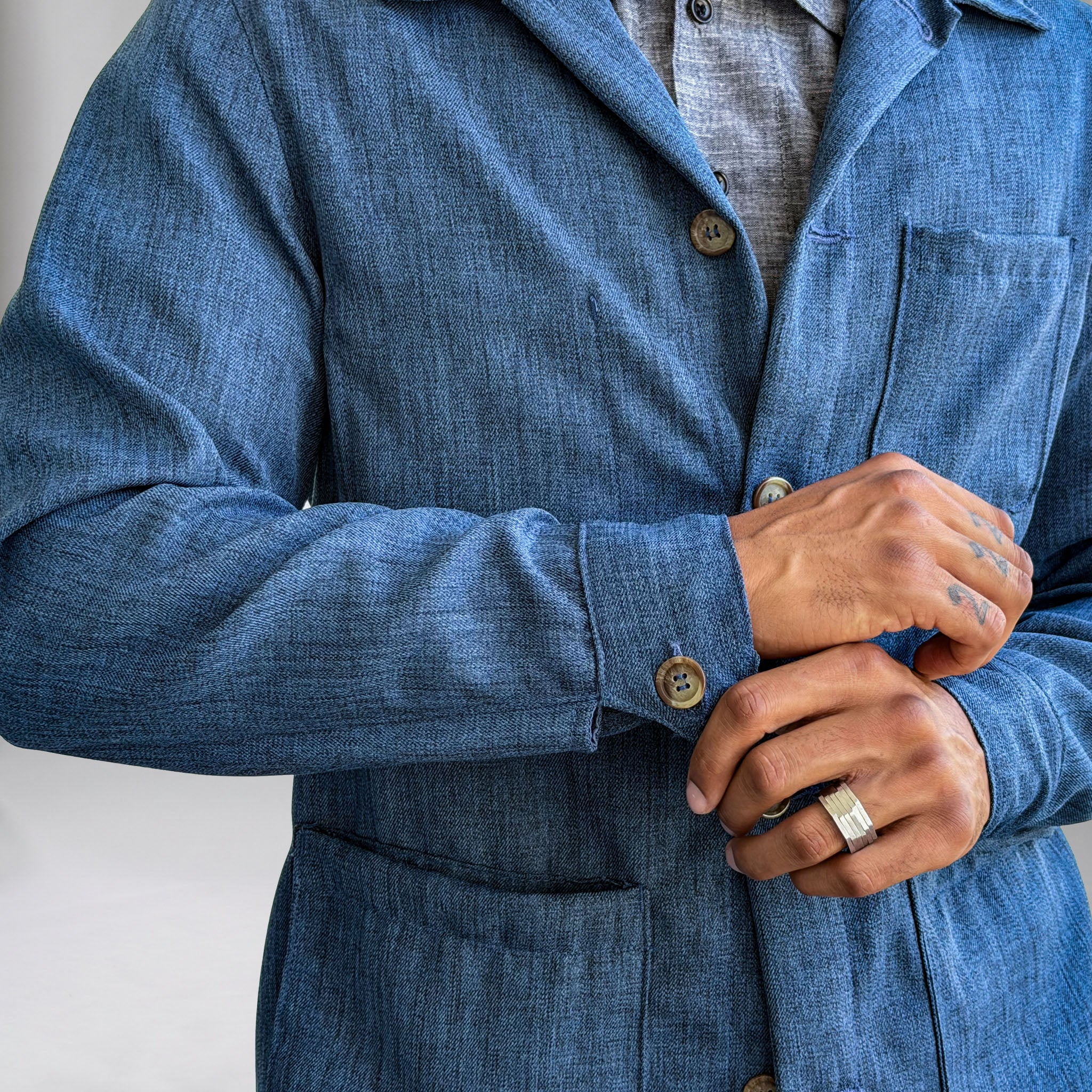 Doyle Jacket Dusty Indigo Wool-Silk