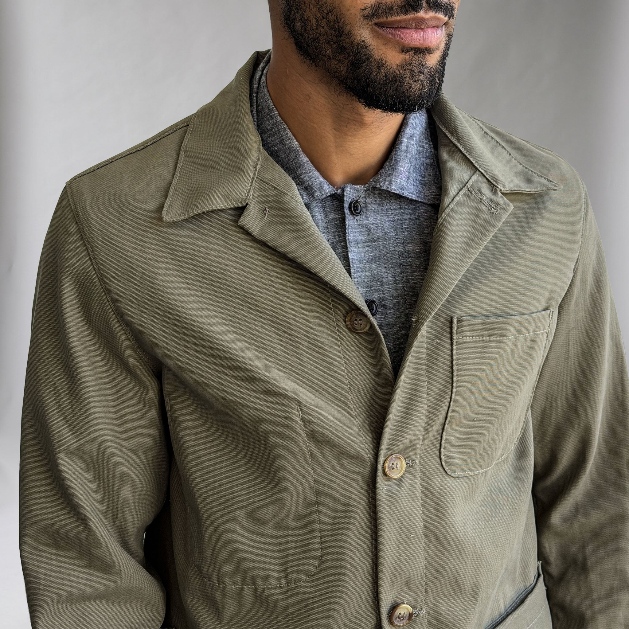 Doyle Jacket Sage Cotton Canvas