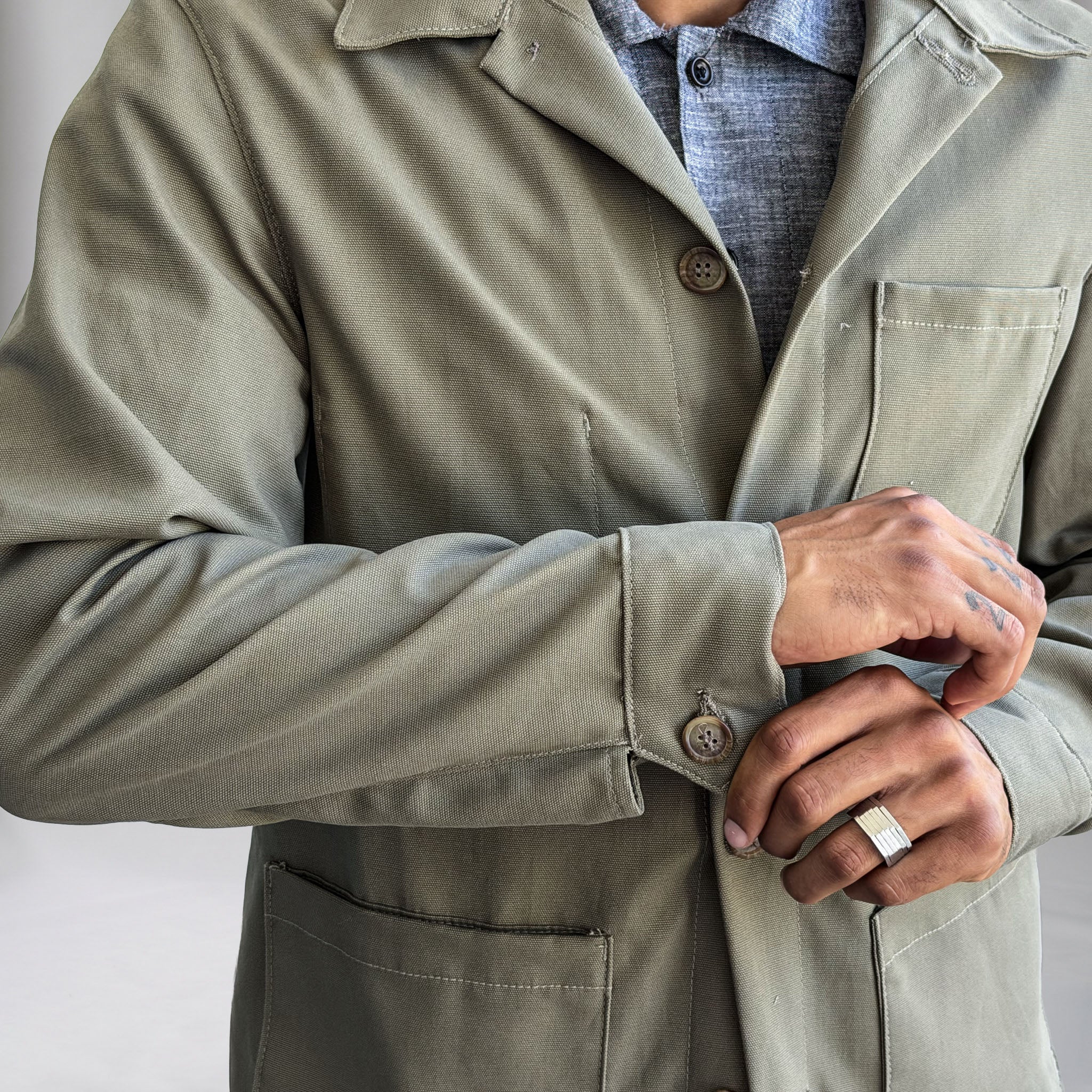 Doyle Jacket Sage Cotton Canvas
