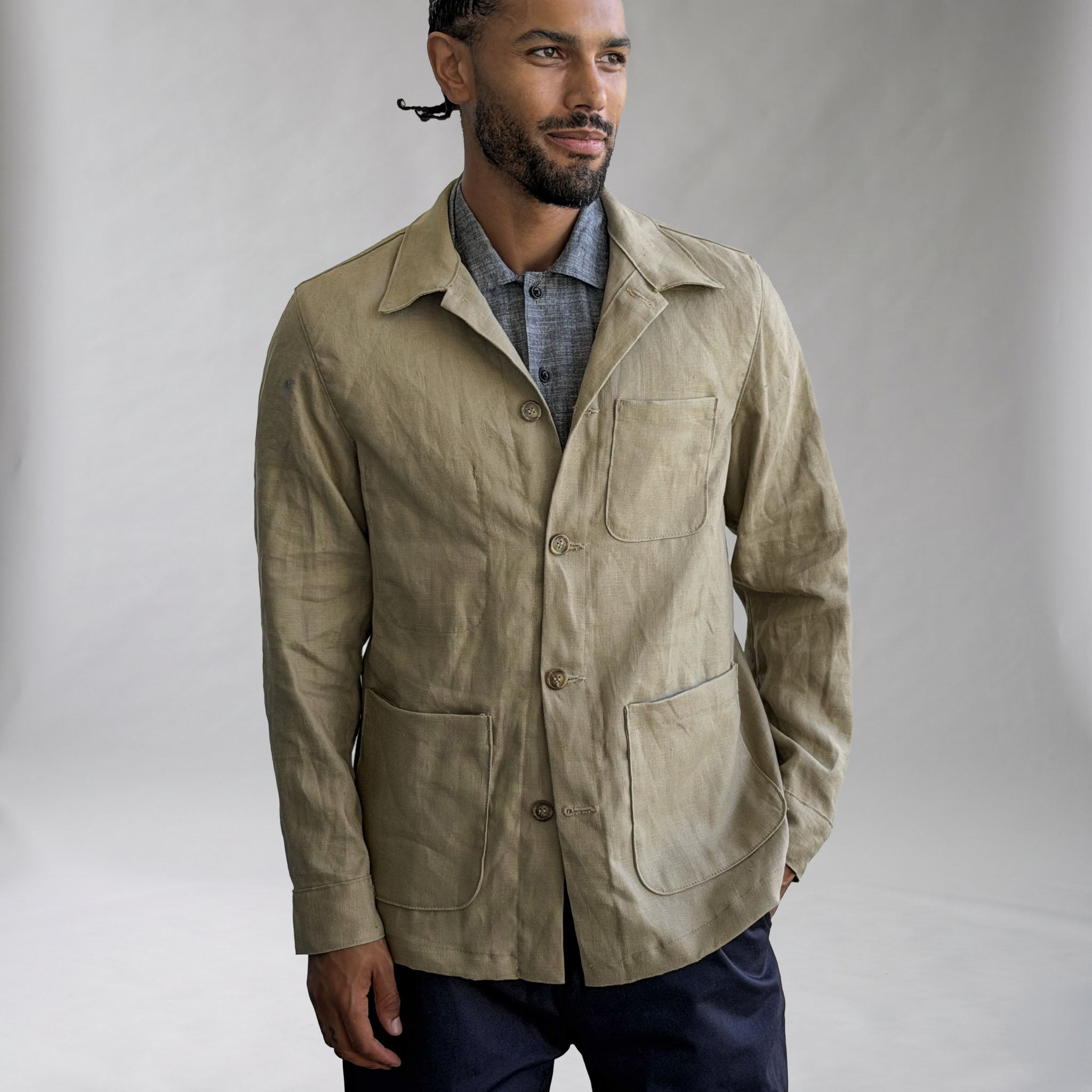 Doyle Jacket Sand Albini Linen