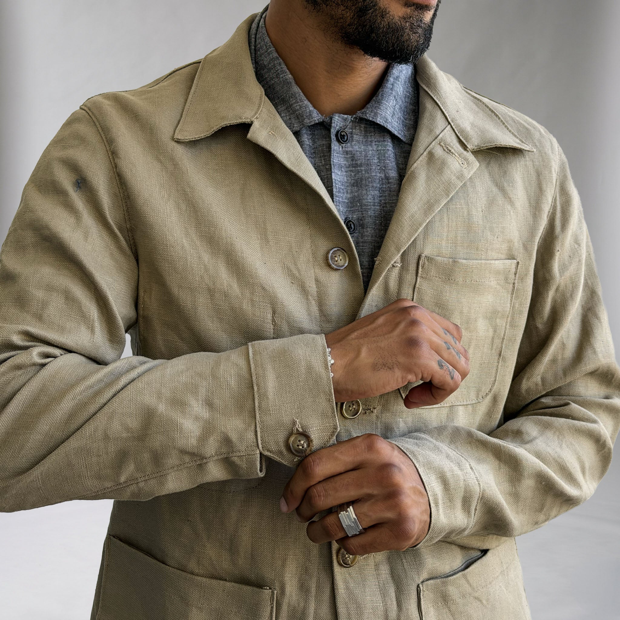 Doyle Jacket Sand Albini Linen