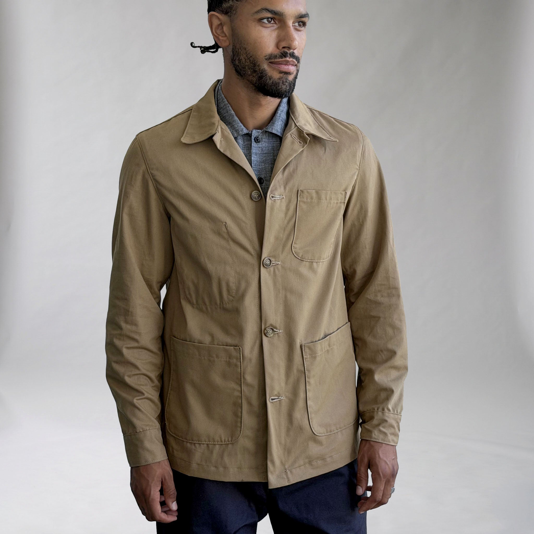 Doyle Jacket Khaki Cotton Tropical Twill