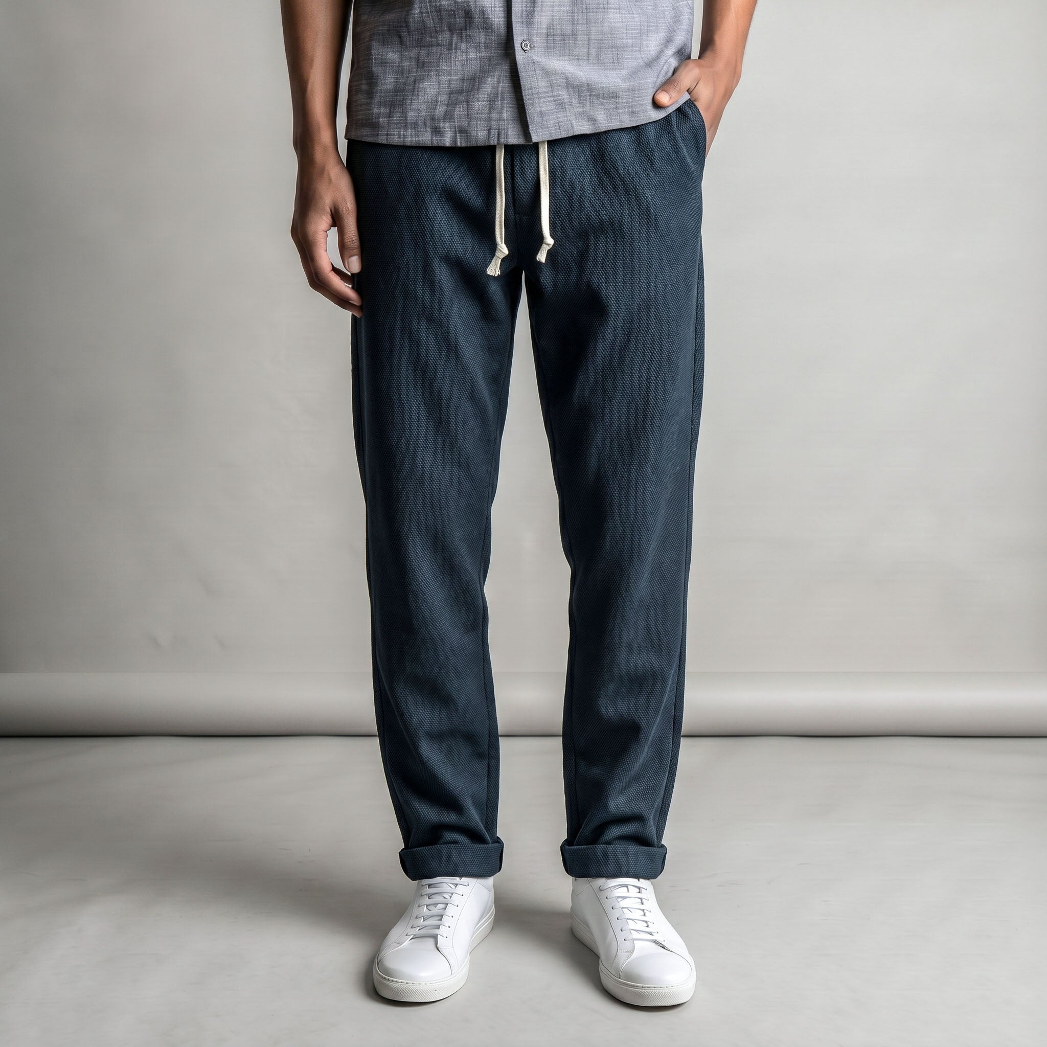 Laidback Pant Dark Teal Wool Hopsack