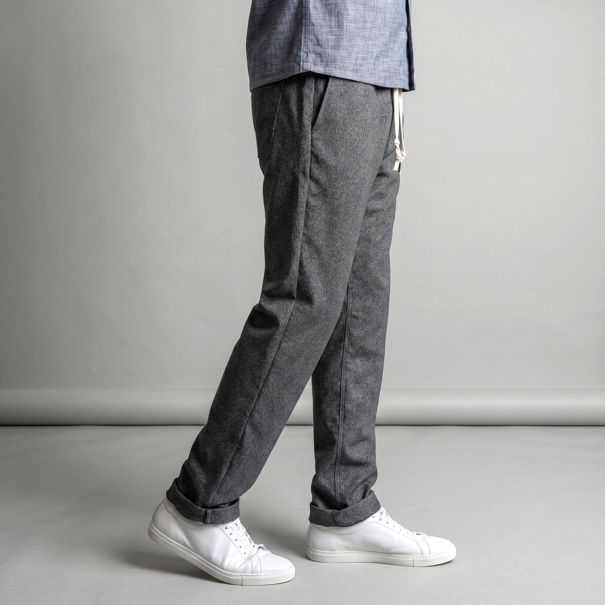 Laidback Pant Crosshatch Washable Grey Wool