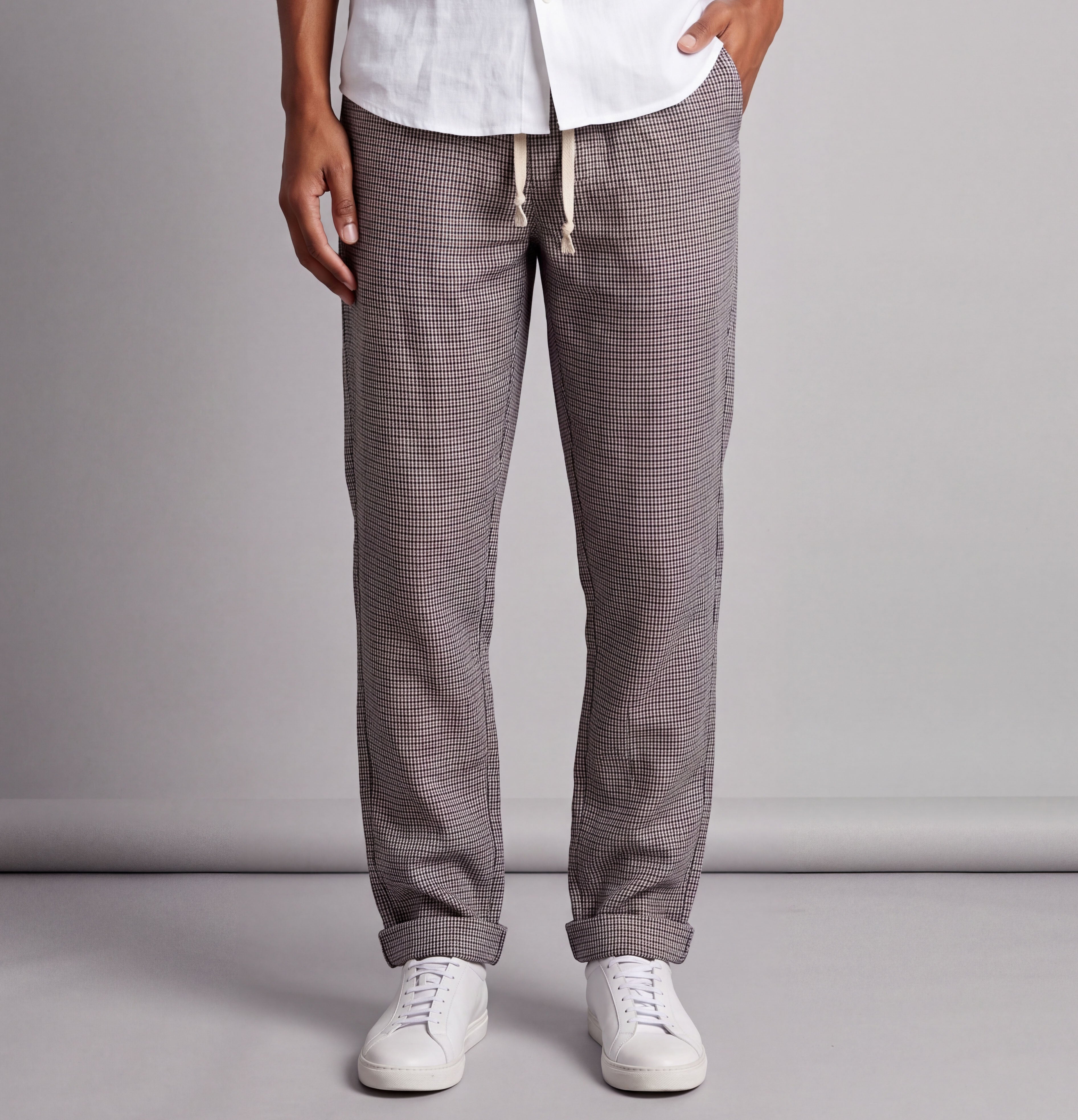 Laidback Pant Micro Guncheck Linen