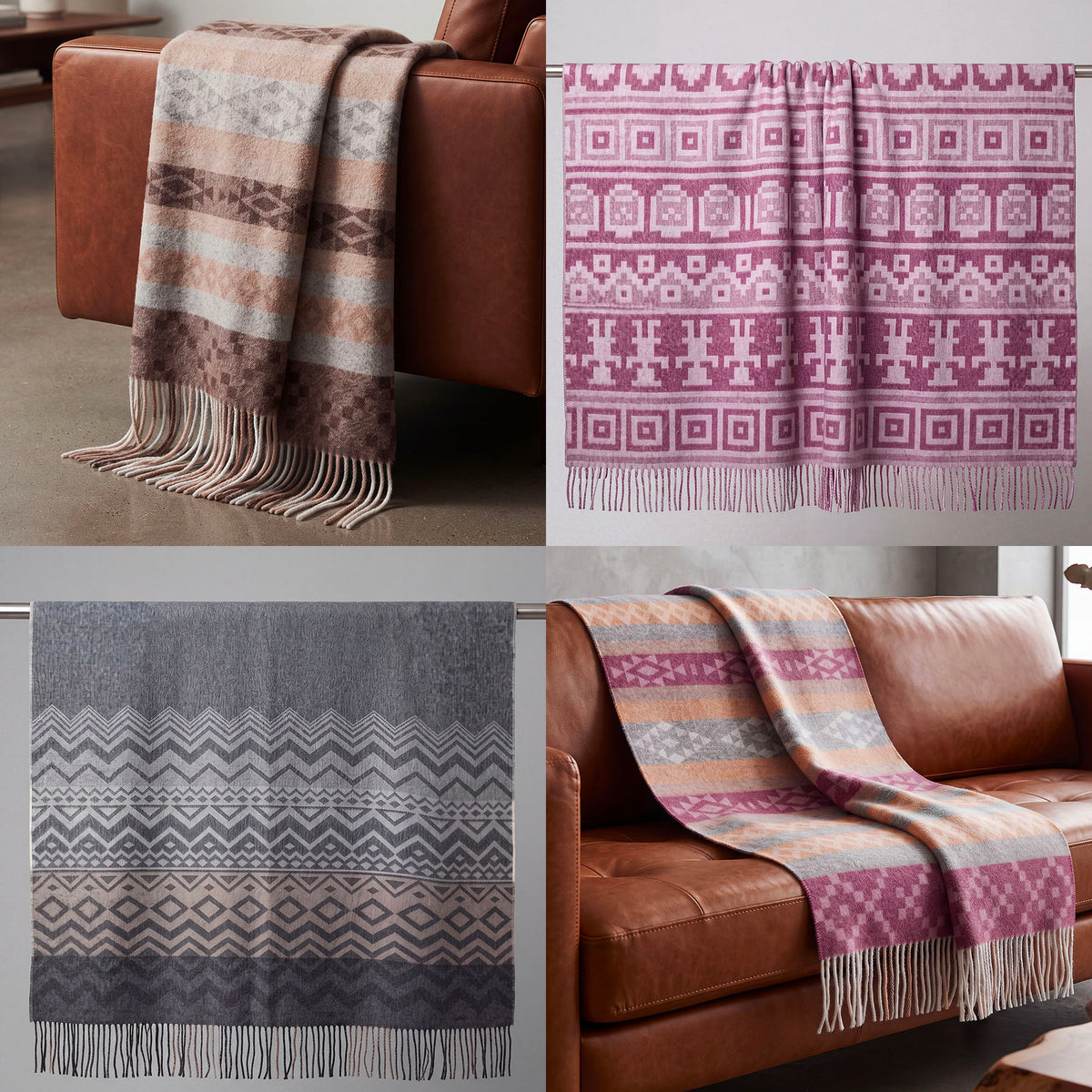 Peruvian Indigenous Alpaca-Wool Luxury Throw Blanket (4 Colors)