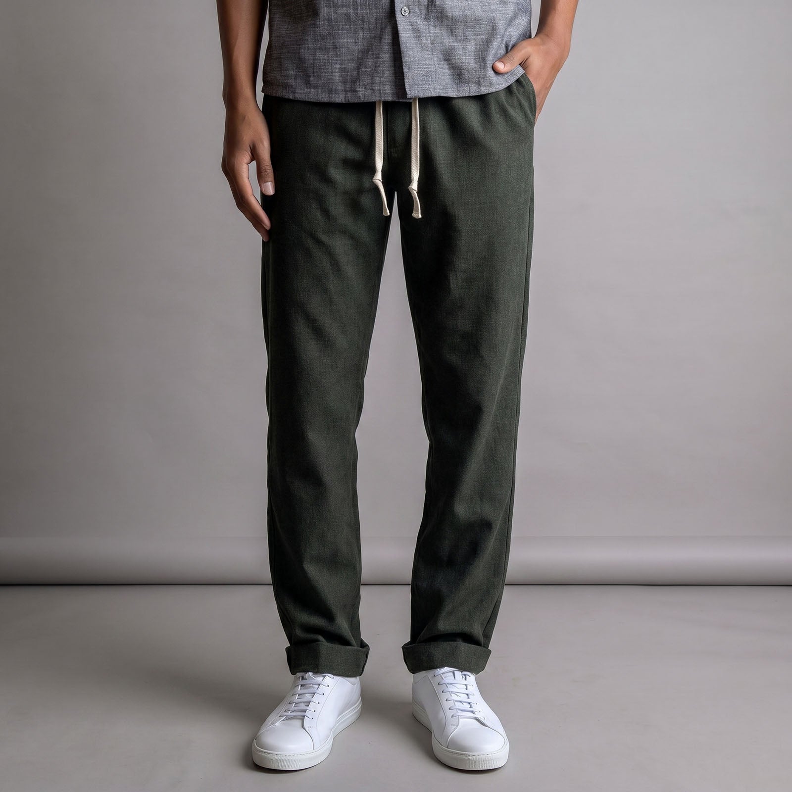 Laidback Pant Forest Green Tropical Wool