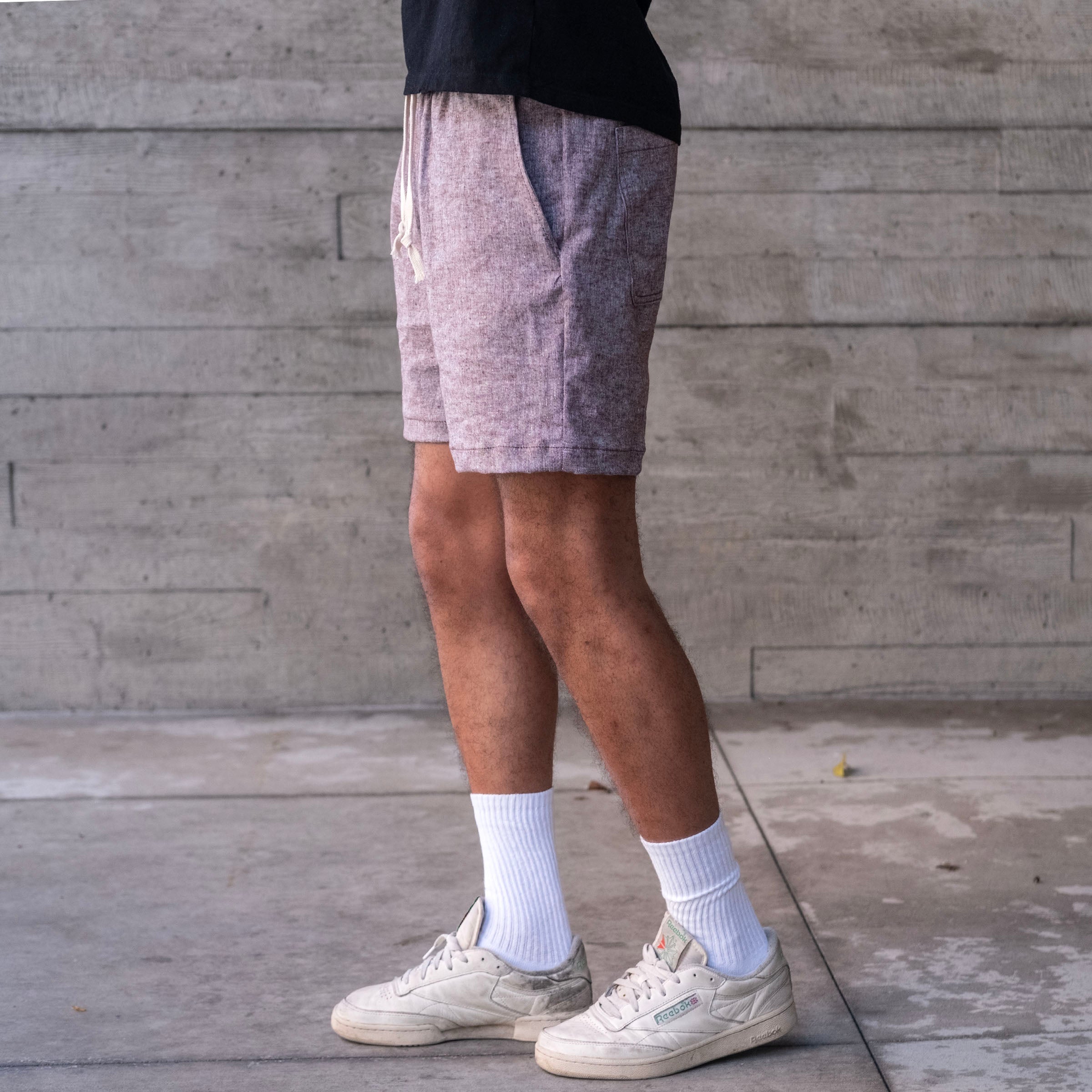 Laidback Short Sand Slub Cotton-Linen