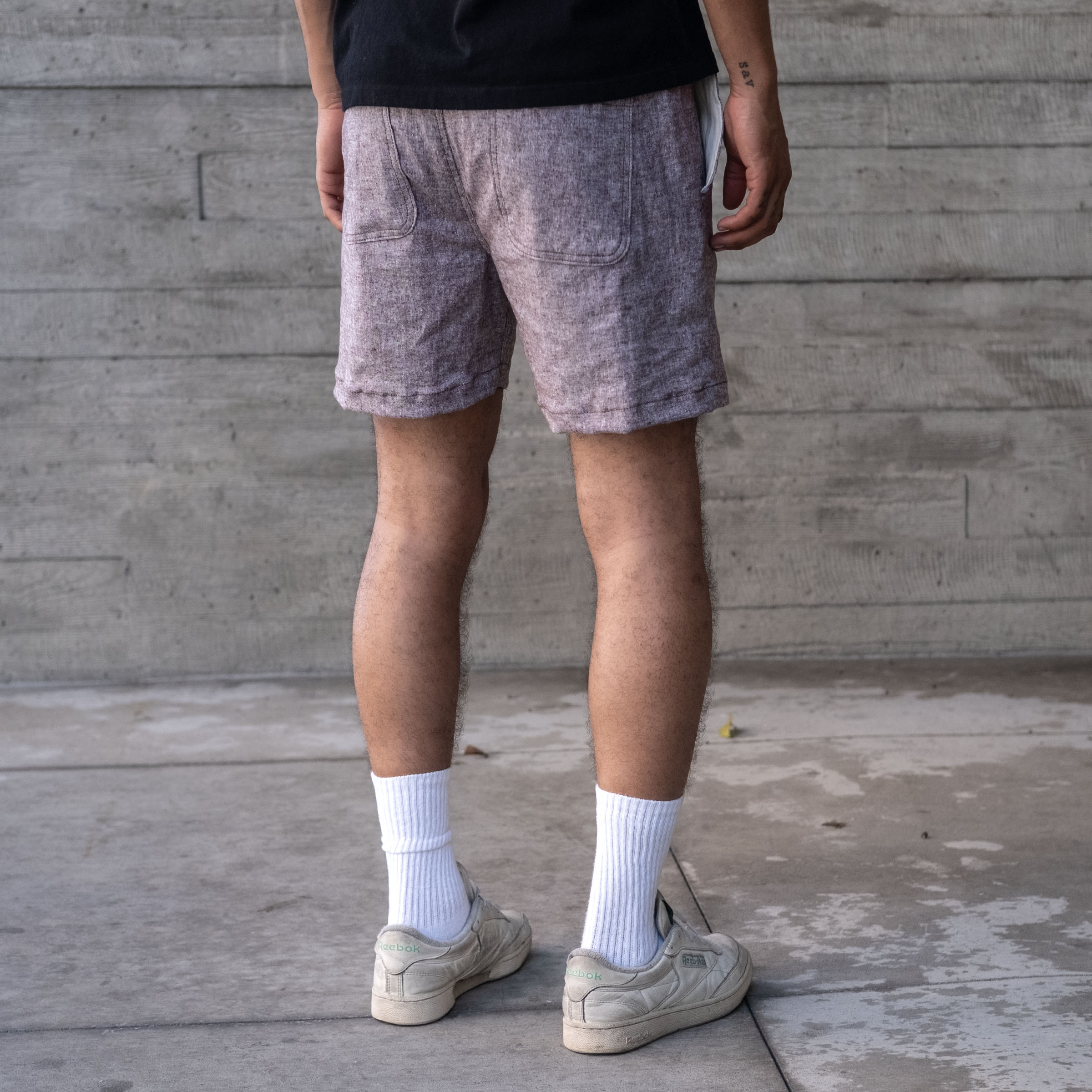Laidback Short Sand Slub Cotton-Linen
