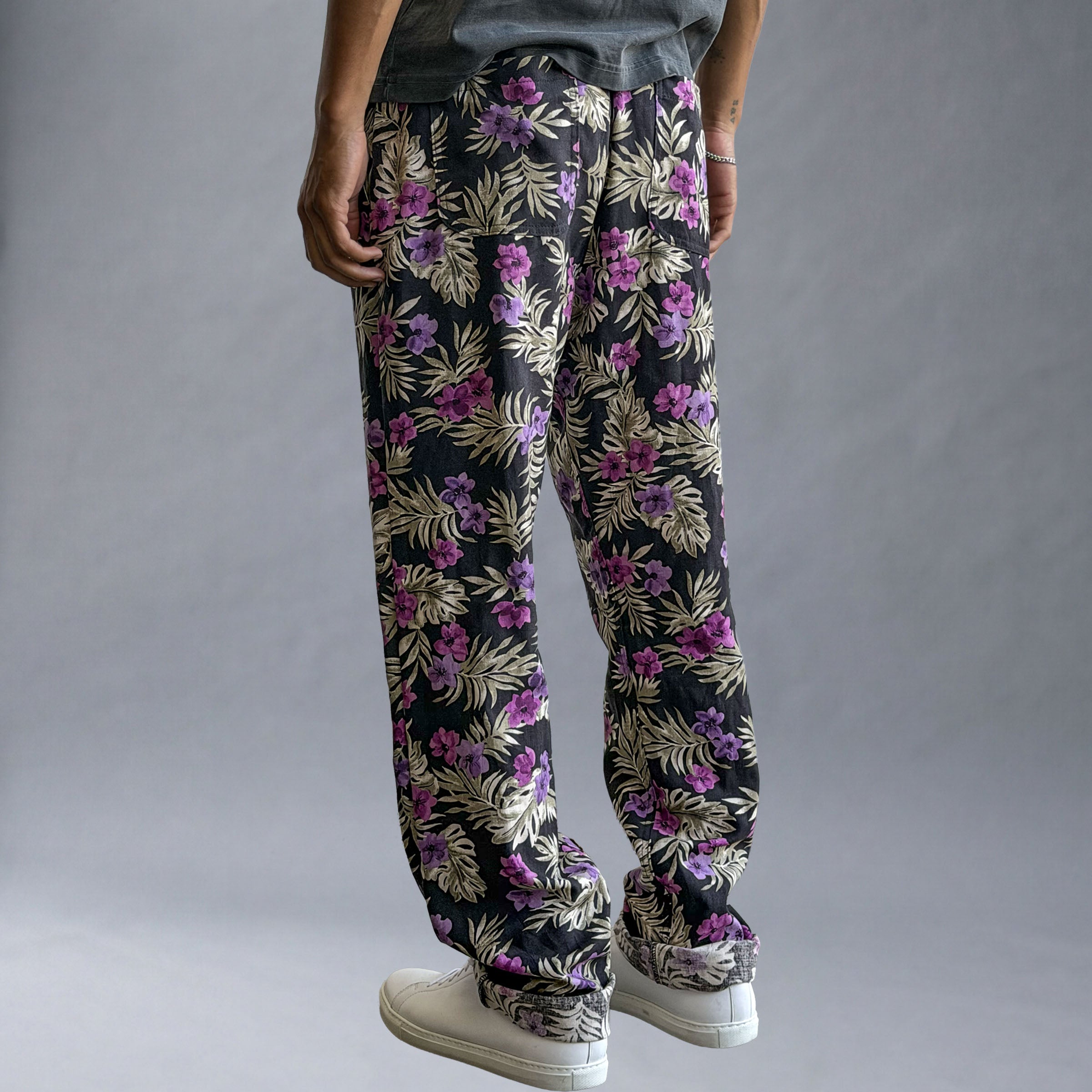 Laidback Pant Midnight Tiki Linen (Size Large)