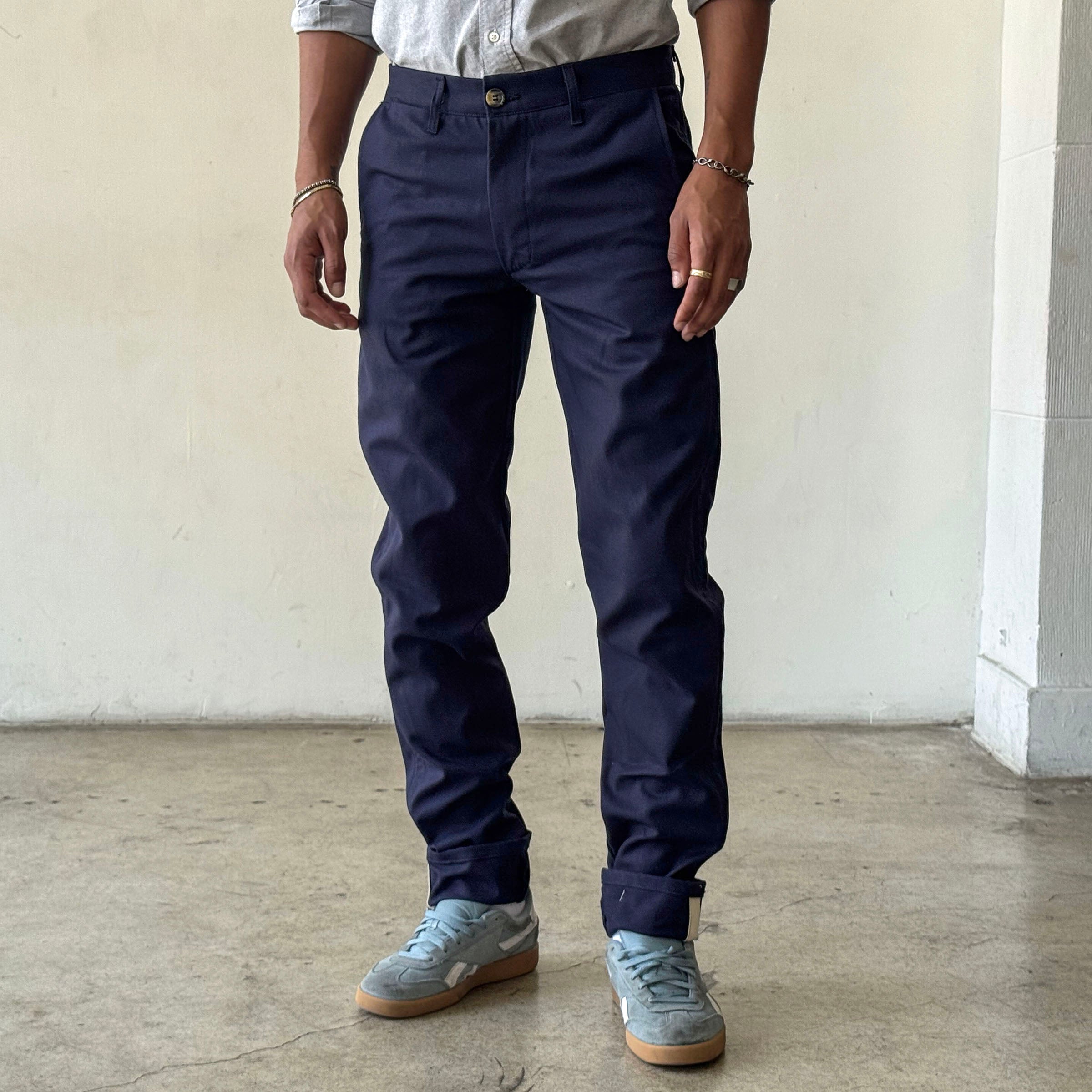 Rivet Chino Navy 10oz Sanded Canvas Sz 34