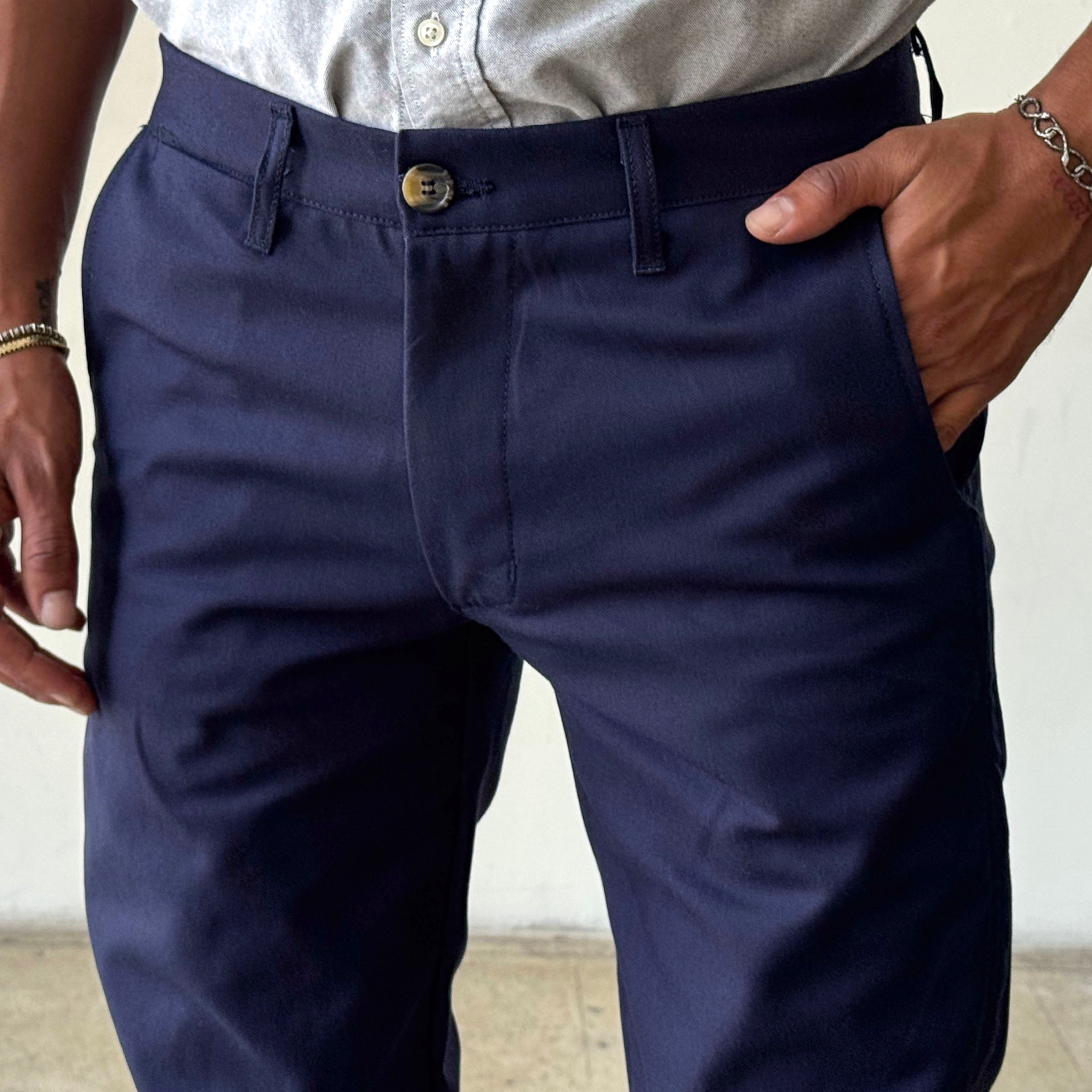 Rivet Chino Navy 10oz Sanded Canvas Sz 34