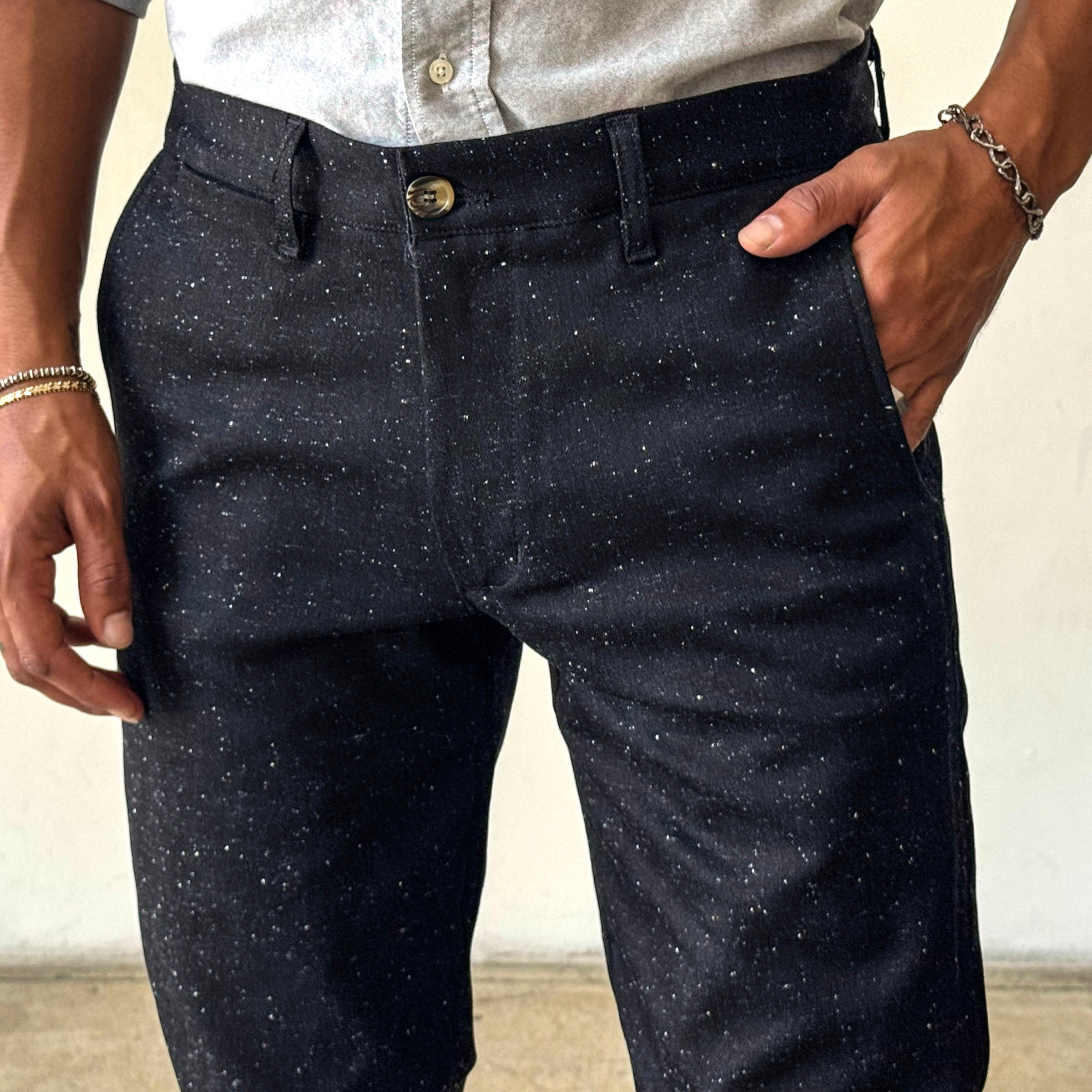 Rivet Chino Shadow Kuroki 10oz Donegal Denim Sz 35