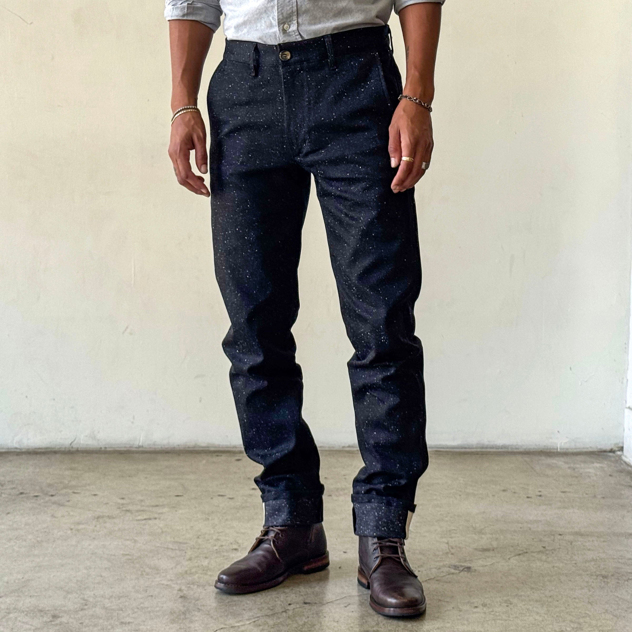 Rivet Chino Shadow Kuroki 10oz Donegal Denim Sz 35