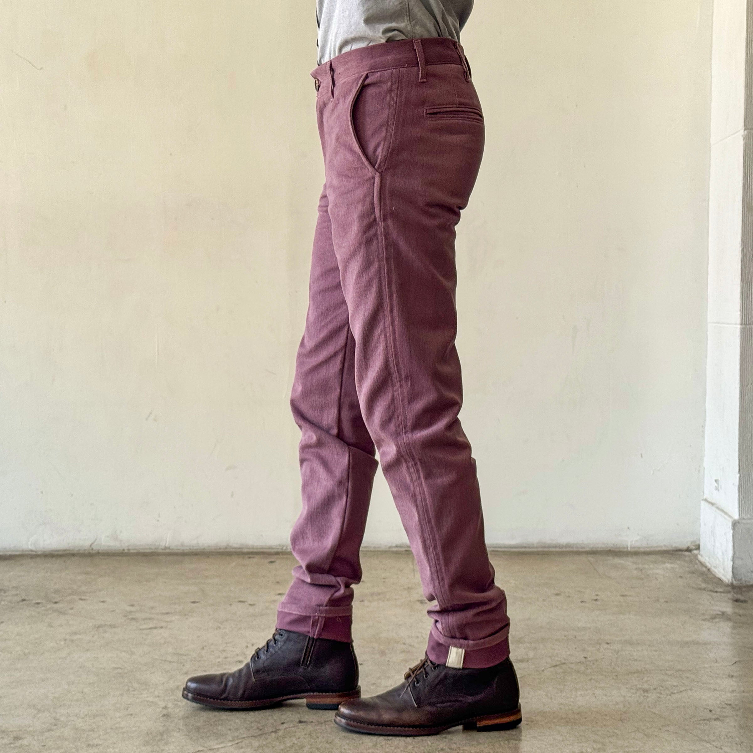 Rivet Chino Dusty Rose 11oz Brushed Cavalry Twill Sz 33
