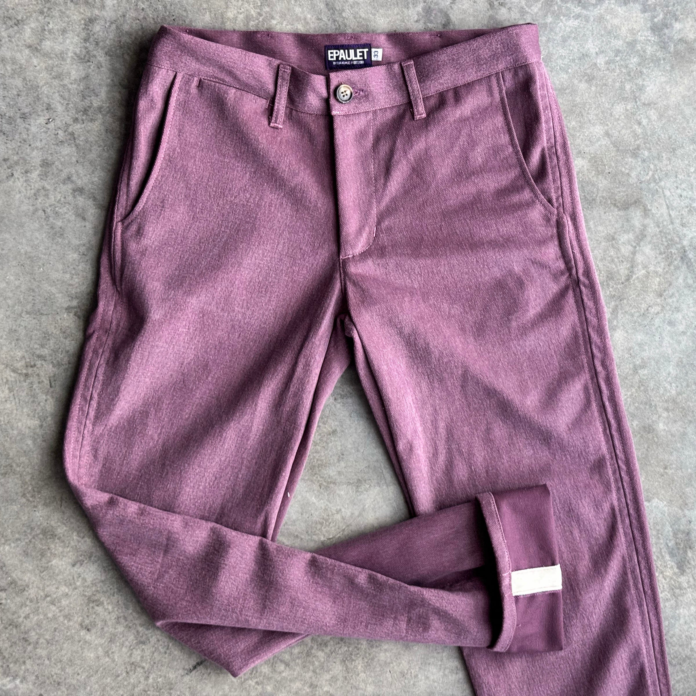 Rivet Chino Dusty Rose 11oz Brushed Cavalry Twill Sz 33