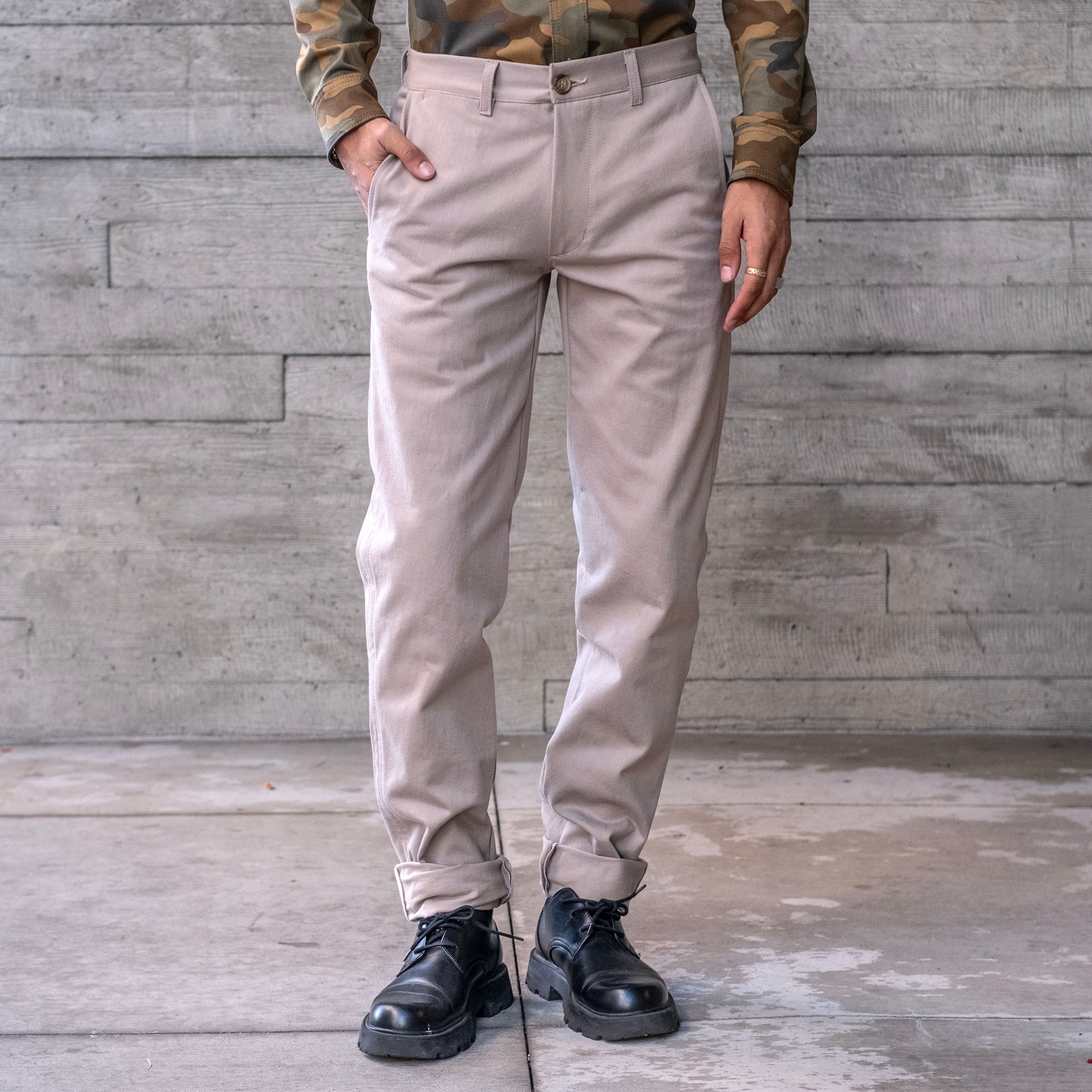 Rivet Chino Washed Khaki 10oz Howitzer Twill Sz 36