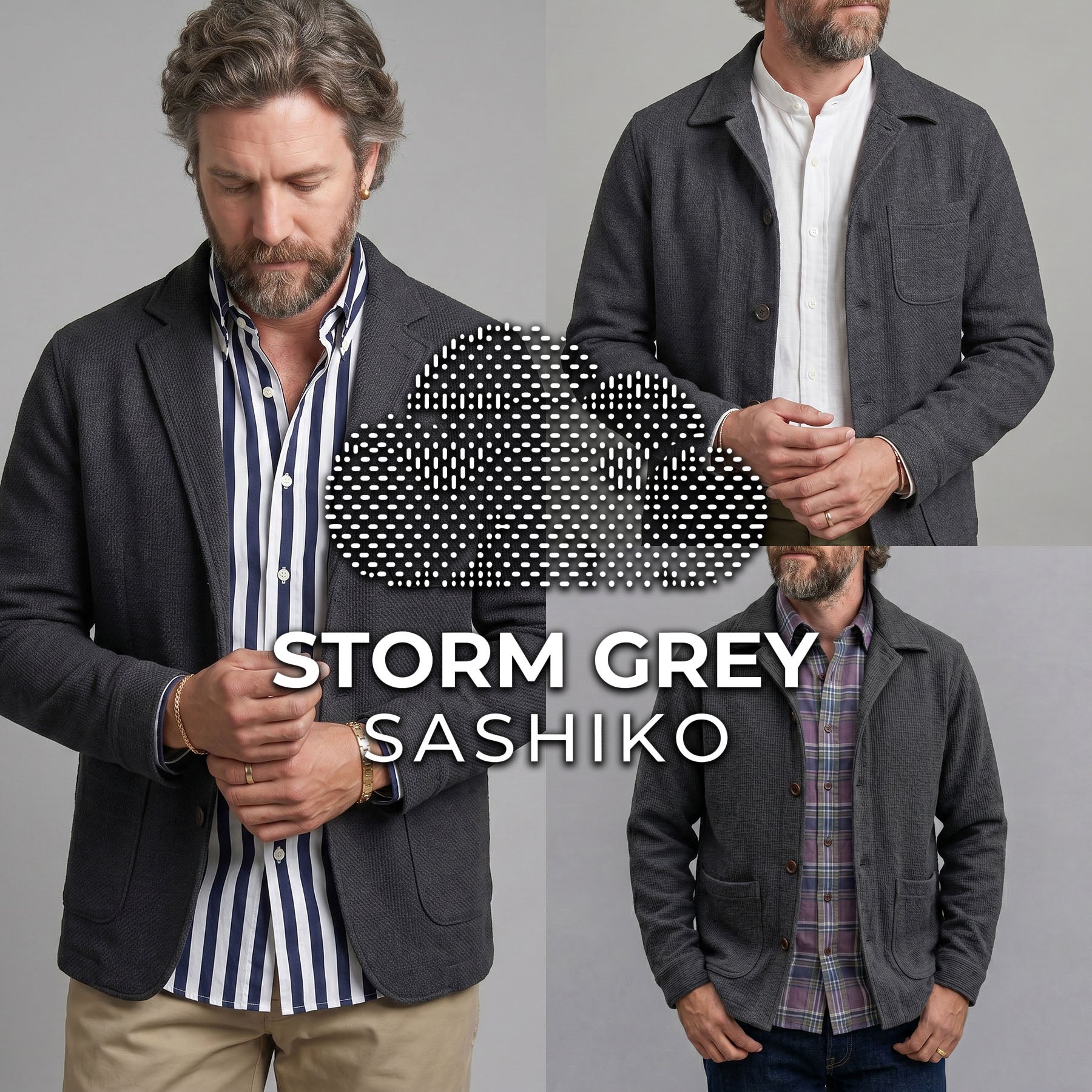 Custom Doyle, Sinclair & Corso Jackets Storm Grey Sashiko