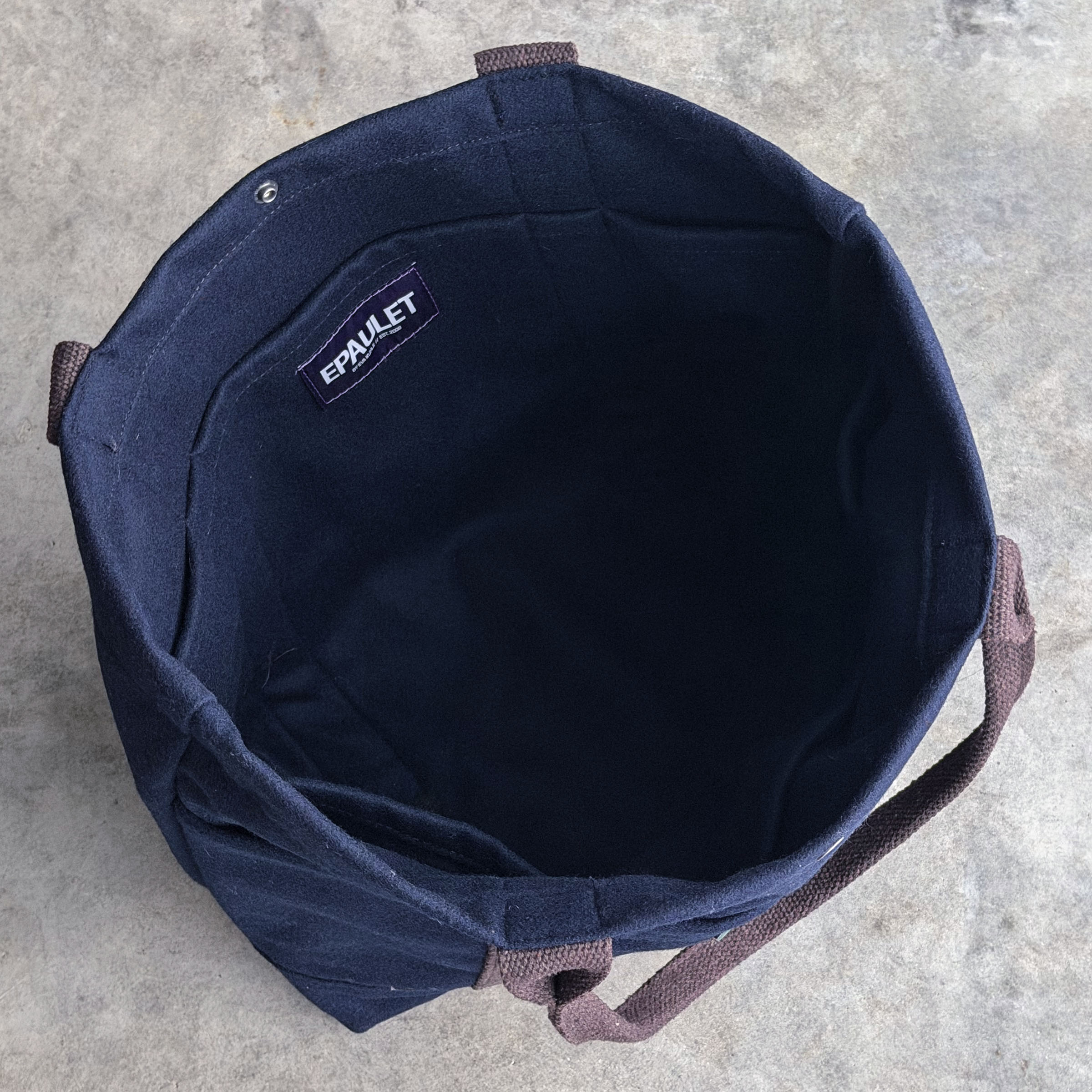 Harbor Tote Bag Navy 16oz Wool Flannel